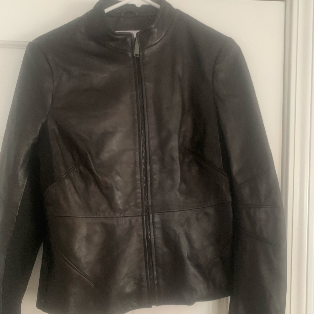 Tahari super soft leather jacket size medium